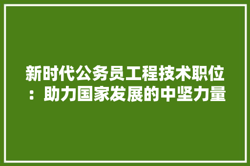 新时代公务员工程技术职位：助力国家发展的中坚力量 室内设计