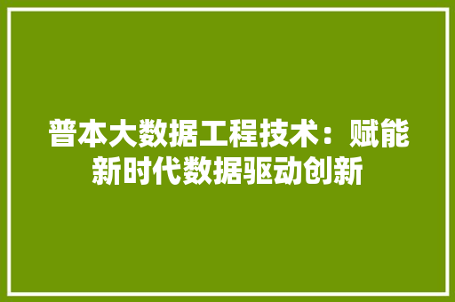 普本大数据工程技术：赋能新时代数据驱动创新 室内设计