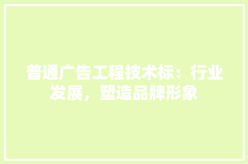 普通广告工程技术标：行业发展，塑造品牌形象 室内设计