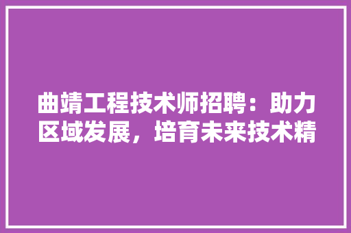 曲靖工程技术师招聘：助力区域发展，培育未来技术精英 室内设计