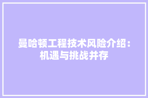 曼哈顿工程技术风险介绍：机遇与挑战并存