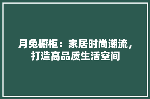 月兔橱柜：家居时尚潮流，打造高品质生活空间 室内设计