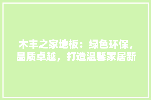 木丰之家地板：绿色环保，品质卓越，打造温馨家居新体验 室内设计