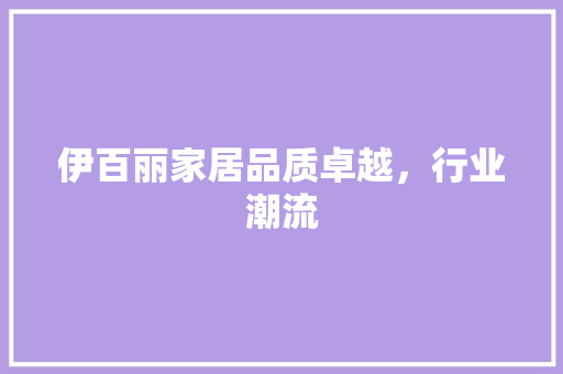 伊百丽家居品质卓越，行业潮流 家居装修