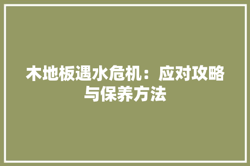 木地板遇水危机：应对攻略与保养方法 室内设计