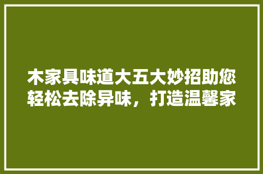 木家具味道大五大妙招助您轻松去除异味，打造温馨家居环境 室内设计