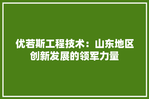 优若斯工程技术：山东地区创新发展的领军力量