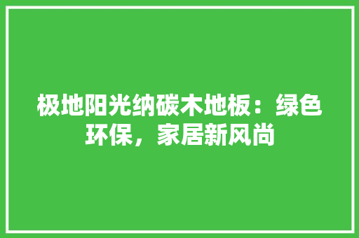 极地阳光纳碳木地板：绿色环保，家居新风尚