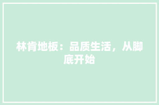 林肯地板：品质生活，从脚底开始 室内设计