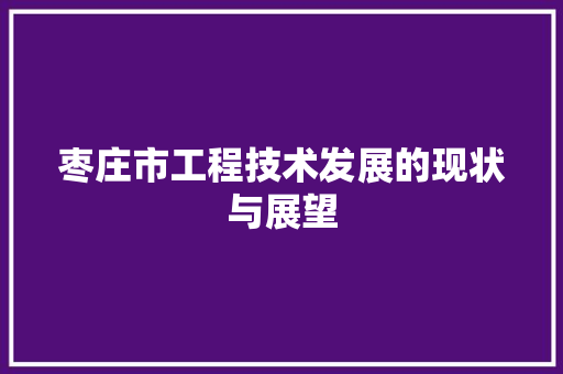 枣庄市工程技术发展的现状与展望 室内设计
