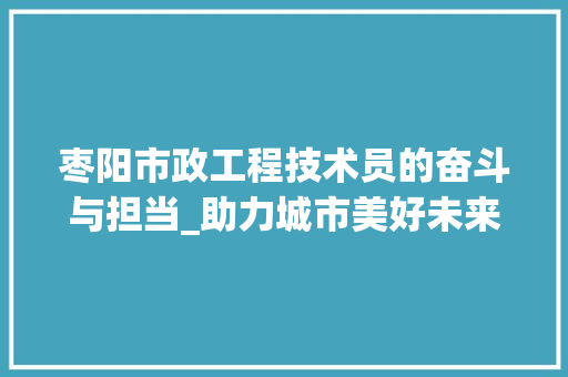 枣阳市政工程技术员的奋斗与担当_助力城市美好未来 室内设计