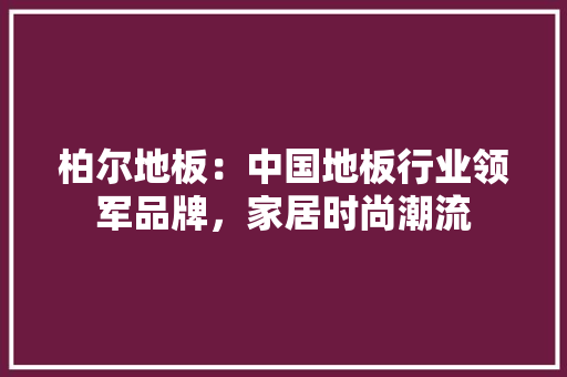 柏尔地板：中国地板行业领军品牌，家居时尚潮流 室内设计