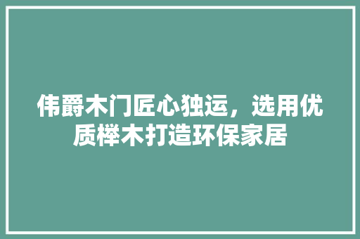 伟爵木门匠心独运，选用优质榉木打造环保家居 家居装修