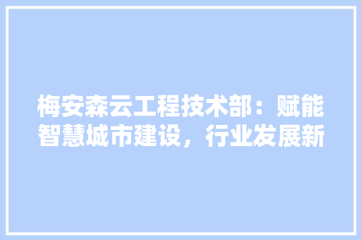 梅安森云工程技术部：赋能智慧城市建设，行业发展新篇章 室内设计