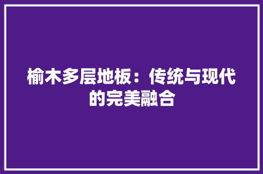 榆木多层地板：传统与现代的完美融合 室内设计