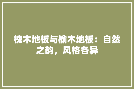 槐木地板与榆木地板：自然之韵，风格各异 室内设计