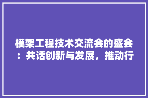 模架工程技术交流会的盛会：共话创新与发展，推动行业进步 室内设计