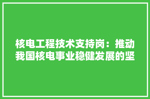 核电工程技术支持岗：推动我国核电事业稳健发展的坚实基石 室内设计