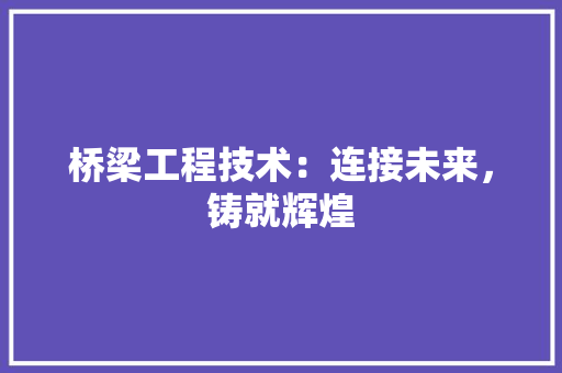 桥梁工程技术：连接未来，铸就辉煌 室内设计