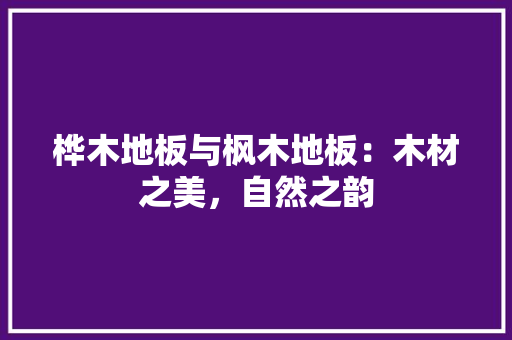 桦木地板与枫木地板：木材之美，自然之韵 室内设计