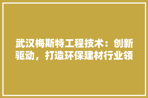 武汉梅斯特工程技术：创新驱动，打造环保建材行业领军品牌 室内设计
