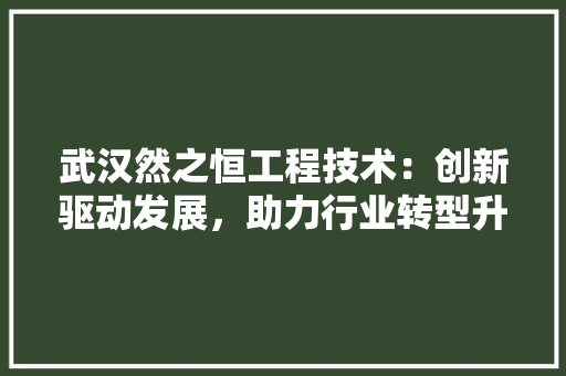 武汉然之恒工程技术：创新驱动发展，助力行业转型升级 室内设计