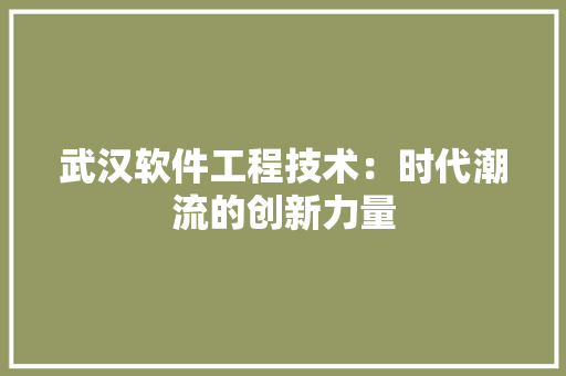 武汉软件工程技术：时代潮流的创新力量 室内设计