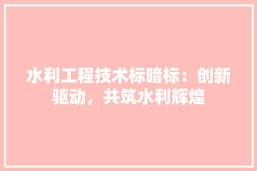 水利工程技术标暗标：创新驱动，共筑水利辉煌 室内设计