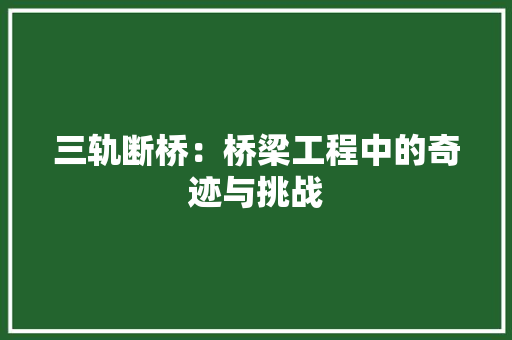 三轨断桥：桥梁工程中的奇迹与挑战 地板材料