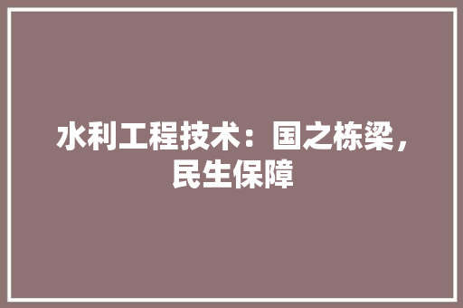 水利工程技术：国之栋梁，民生保障 室内设计