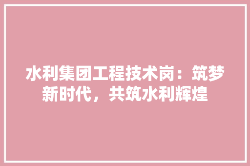 水利集团工程技术岗：筑梦新时代，共筑水利辉煌 室内设计