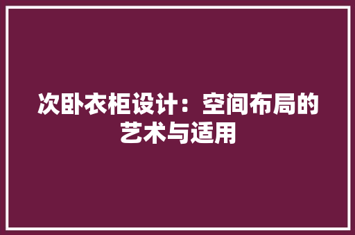 次卧衣柜设计：空间布局的艺术与适用 室内设计