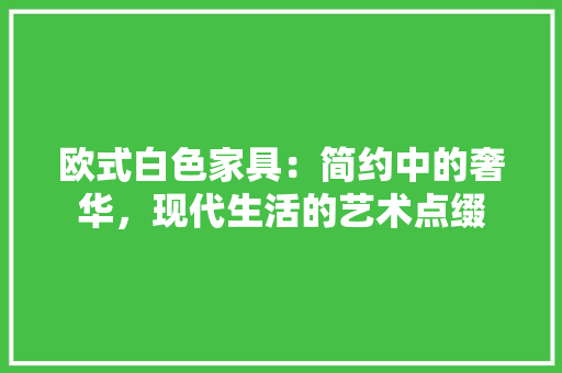 欧式白色家具：简约中的奢华，现代生活的艺术点缀