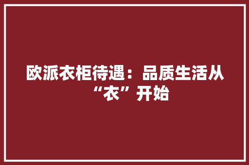 欧派衣柜待遇：品质生活从“衣”开始 室内设计