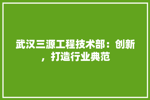 武汉三源工程技术部：创新，打造行业典范 室内设计