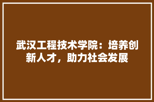 武汉工程技术学院：培养创新人才，助力社会发展 室内设计