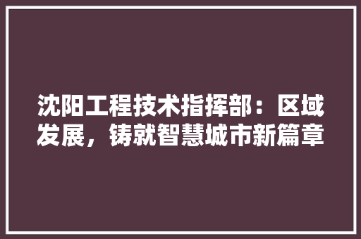 沈阳工程技术指挥部：区域发展，铸就智慧城市新篇章 室内设计