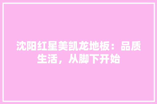沈阳红星美凯龙地板：品质生活，从脚下开始 室内设计
