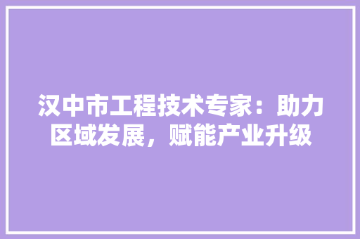 汉中市工程技术专家：助力区域发展，赋能产业升级 室内设计
