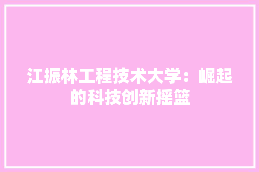 江振林工程技术大学：崛起的科技创新摇篮 室内设计