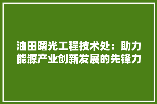 油田曙光工程技术处：助力能源产业创新发展的先锋力量 室内设计