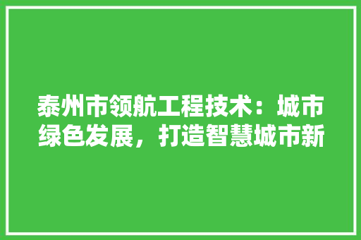 泰州市领航工程技术：城市绿色发展，打造智慧城市新标杆 室内设计