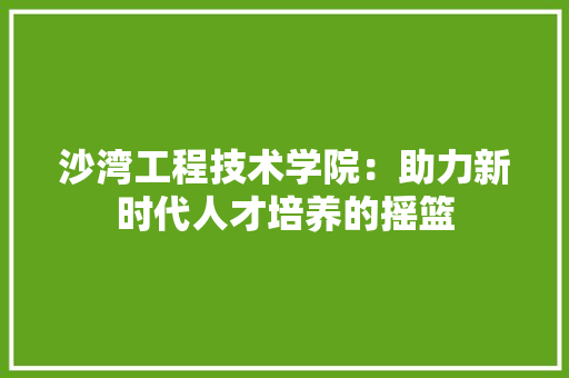 沙湾工程技术学院：助力新时代人才培养的摇篮 室内设计