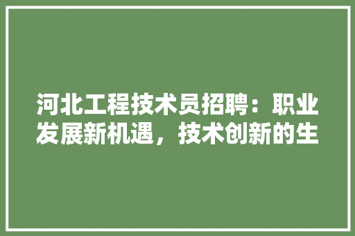 河北工程技术员招聘：职业发展新机遇，技术创新的生力军 室内设计