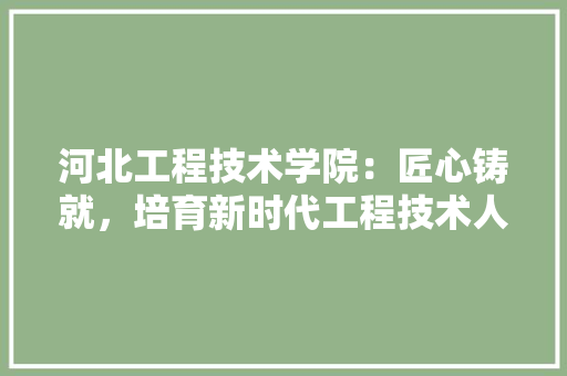 河北工程技术学院：匠心铸就，培育新时代工程技术人才 室内设计