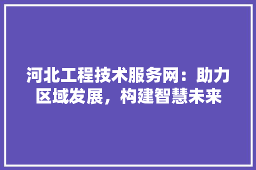 河北工程技术服务网：助力区域发展，构建智慧未来