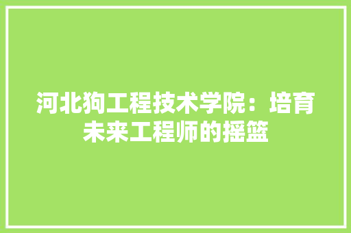 河北狗工程技术学院：培育未来工程师的摇篮 室内设计