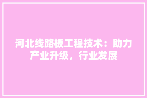 河北线路板工程技术：助力产业升级，行业发展 室内设计