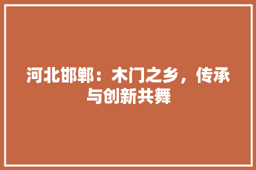 河北邯郸：木门之乡，传承与创新共舞 室内设计