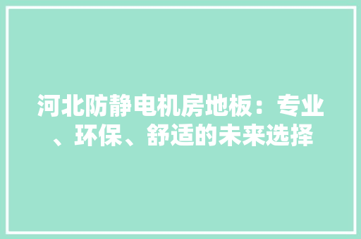 河北防静电机房地板：专业、环保、舒适的未来选择 室内设计